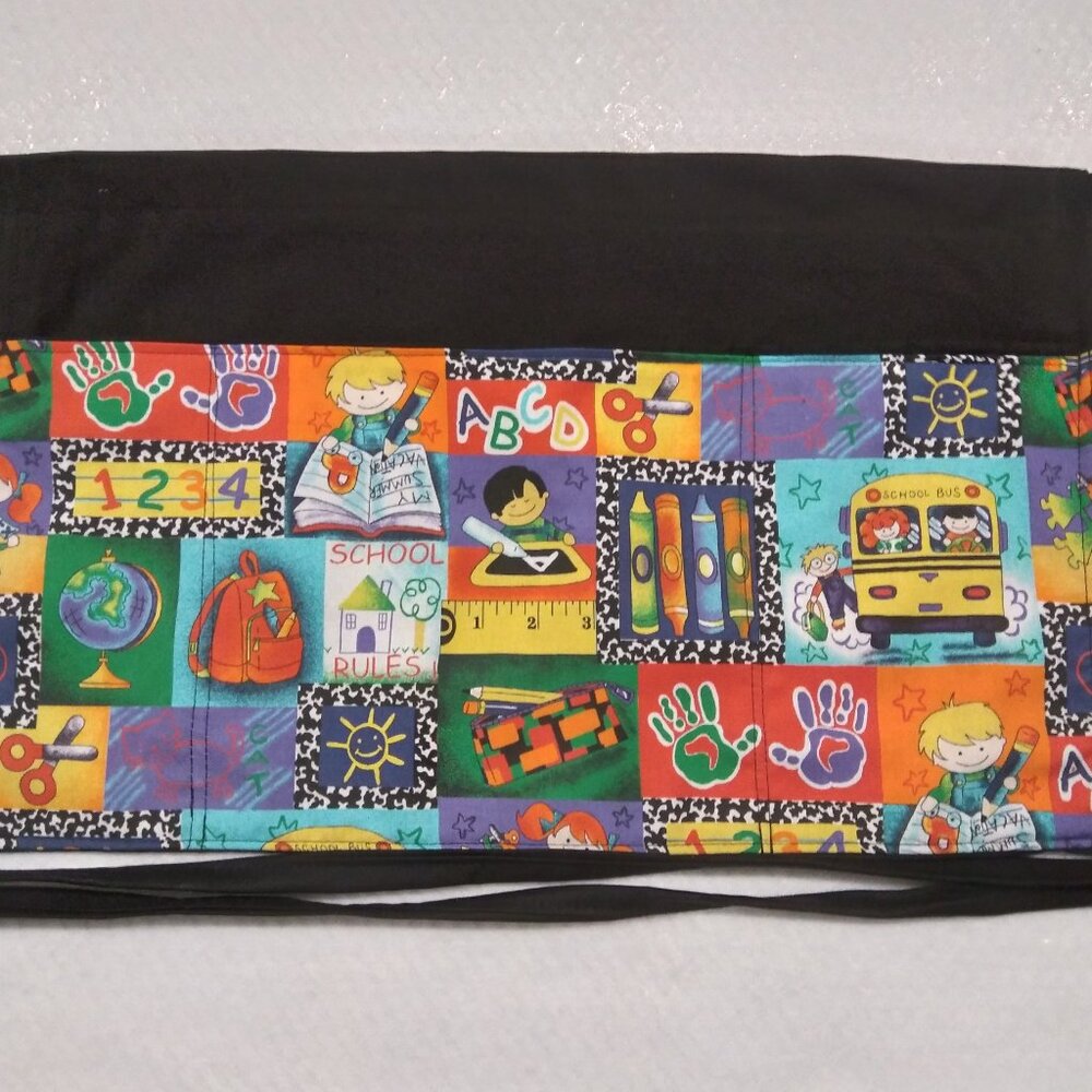 Teacher Classroom Back to School Apron 20" wide x 13" with 40" ties.